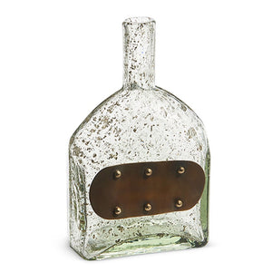 Raz Imports 2024 Farmstead Vintage Bottle With Metal Plate Tag