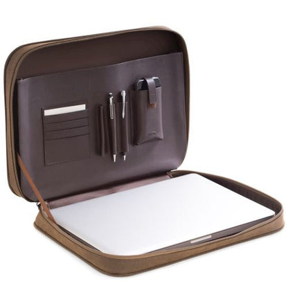 Bey Berk Brown Ultra Suede & Leather Computer Carrying Case
