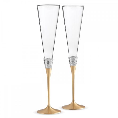Wedgwood Vera Wang With Love Nouveau Toasting Flutes Gold, Set of 2