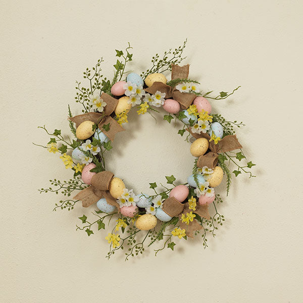 Gerson Companies 20"D Easter Egg & Wildflower Wreath