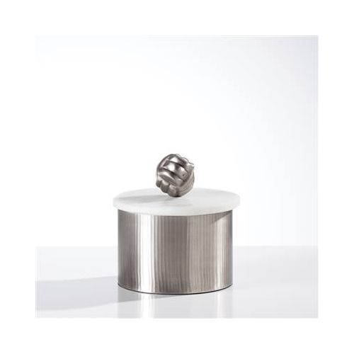 Torre & Tagus Tomar Antique Pewter Ribbed Canister, Gray