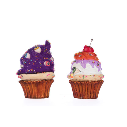 Broomstick Acres 2024 Creepy Cupcakes Crazy Eyes & Crabby Crumbs Assrt. Of 2, 8"