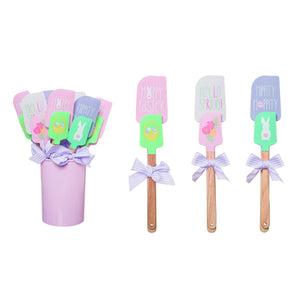 Transpac Silicone Easter Large/Small Spatula Gift Sets, Set Of 12