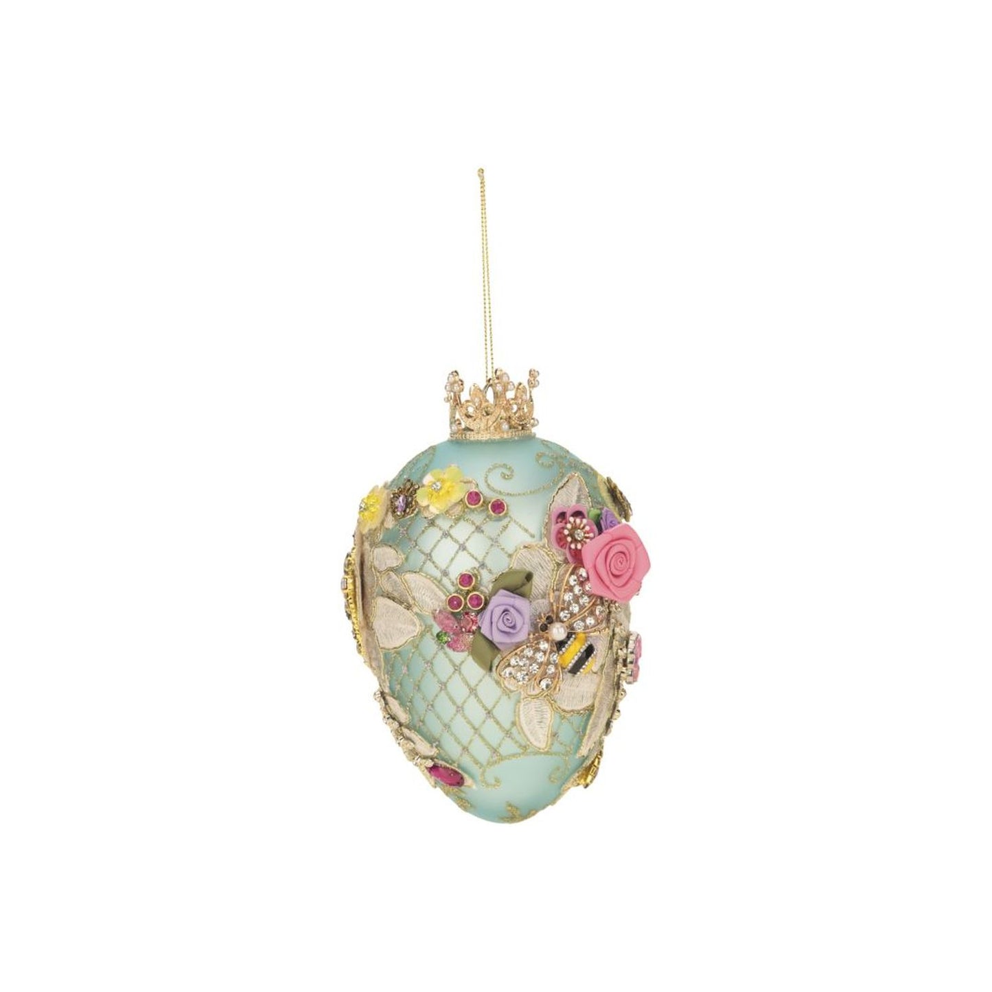 Mark Roberts Spring 2024 Faberge Jewel Easter Egg, Blue - 7 Inches
