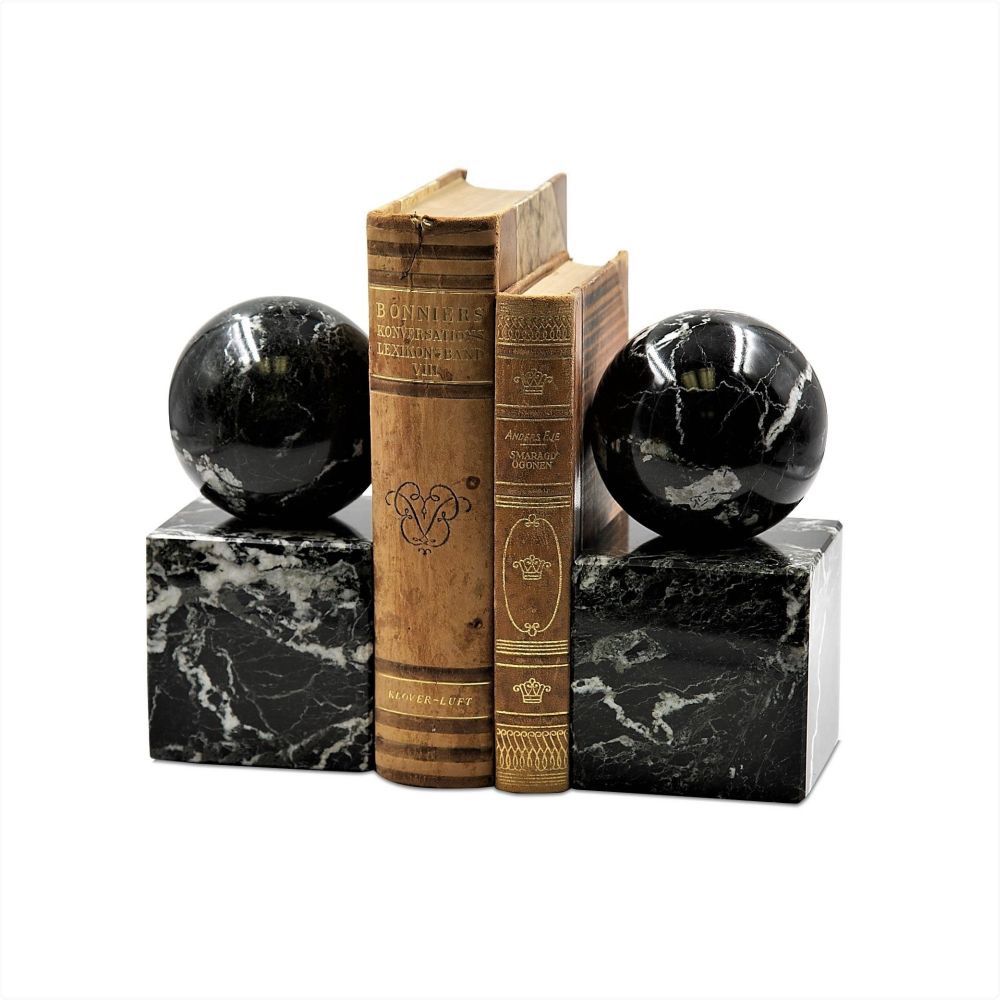 Marble Crafter Apollo Collection Ball On Cube Bookends