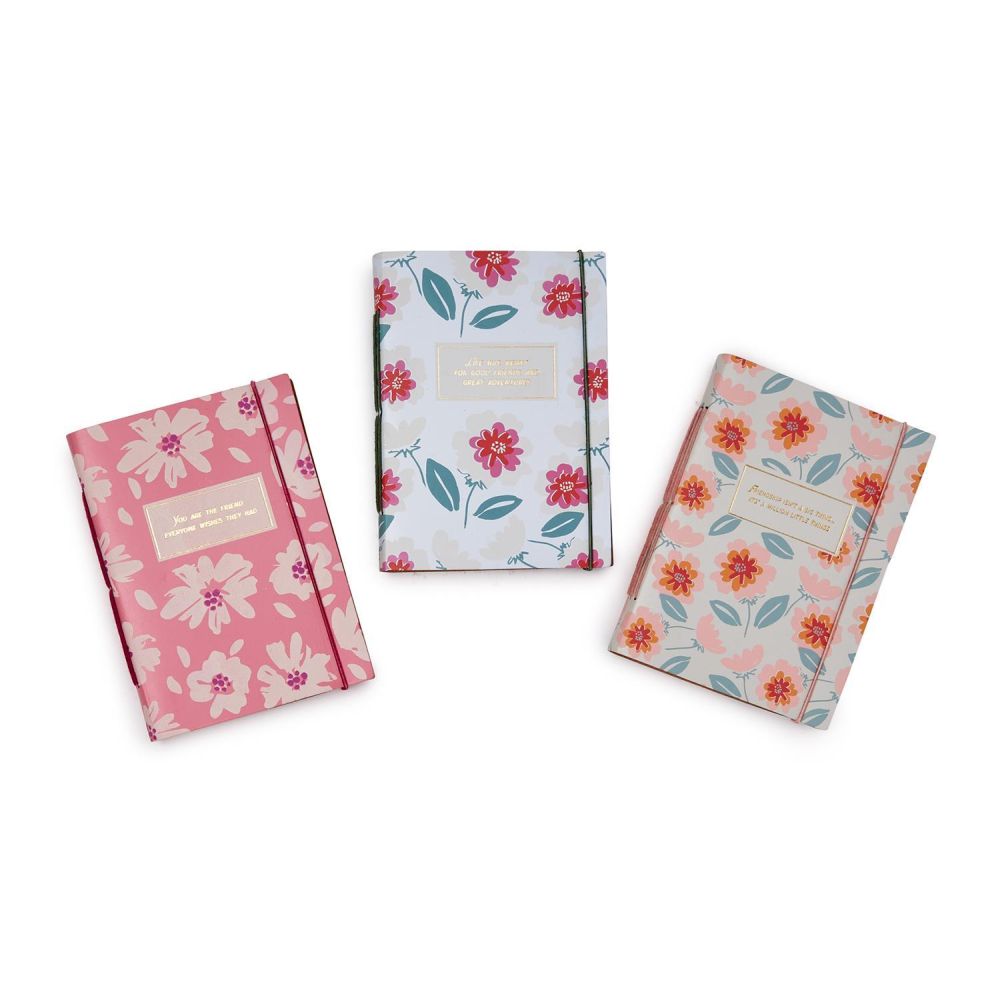 Two's Company Friendship Journal Assorted 3 Floral Designs / Sayings