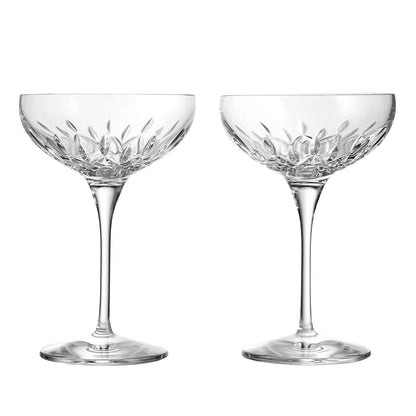 Waterford Lismore Essence Saucer Champagne Glasses, Pair