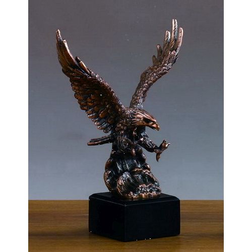 Treasure of Nature Preying on Wave Eagle Bronze Finish Statue with Base