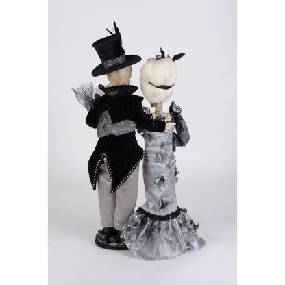 Karen Didion Lighted Gray Skeleton Couple Figurine