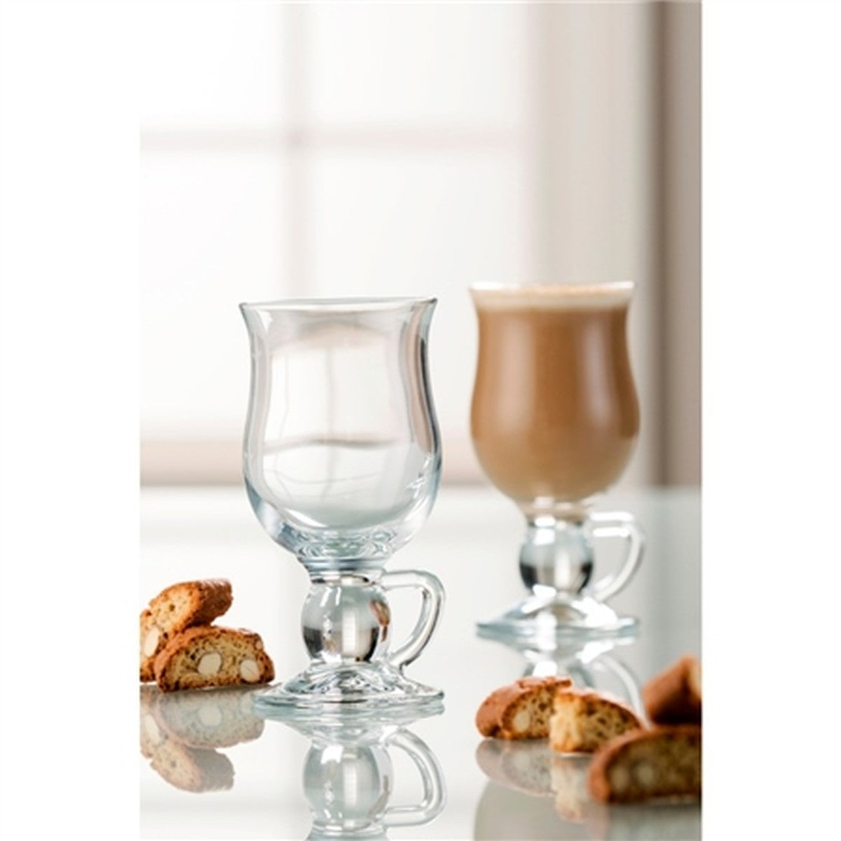 Galway Latte Mugs Pair, Clear.