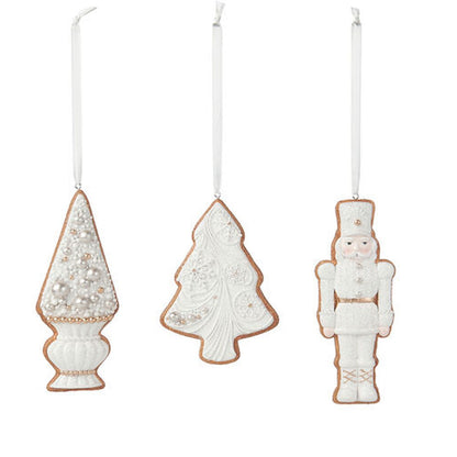 December Diamonds Gingerbread Village Set Of 3 Assorted Cookie Cut Out Ornaments