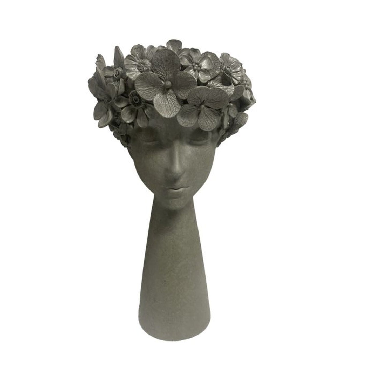 Regency International Resin Lady Head With Hydrangea Container