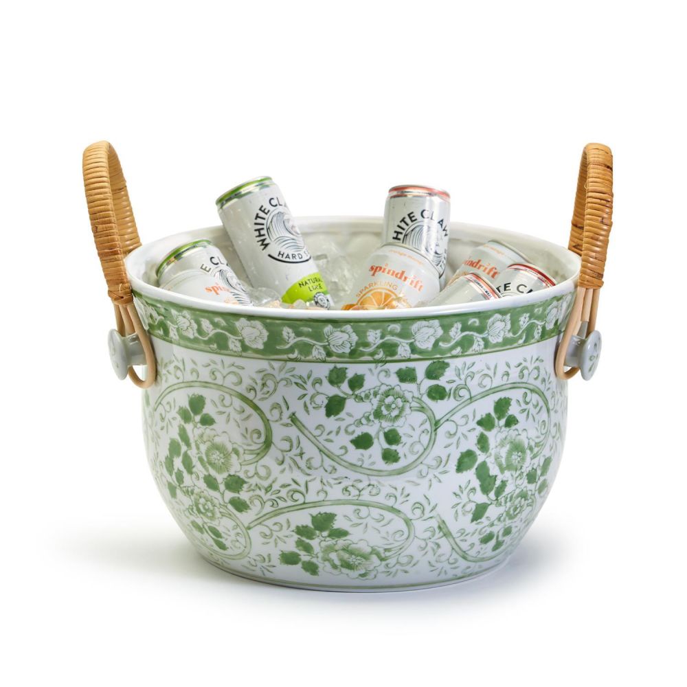Two's Company Countryside Party Bucket With Woven Cane Handles