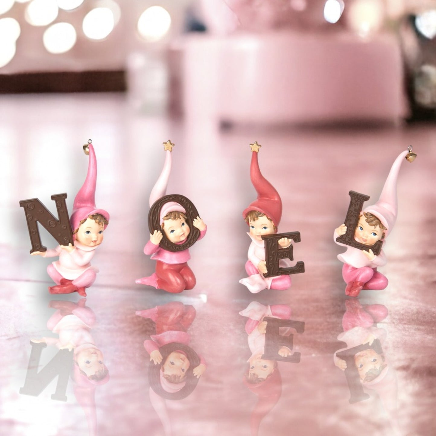 December Diamonds Candy Towne Set Of 4 Noel Elves Figurines