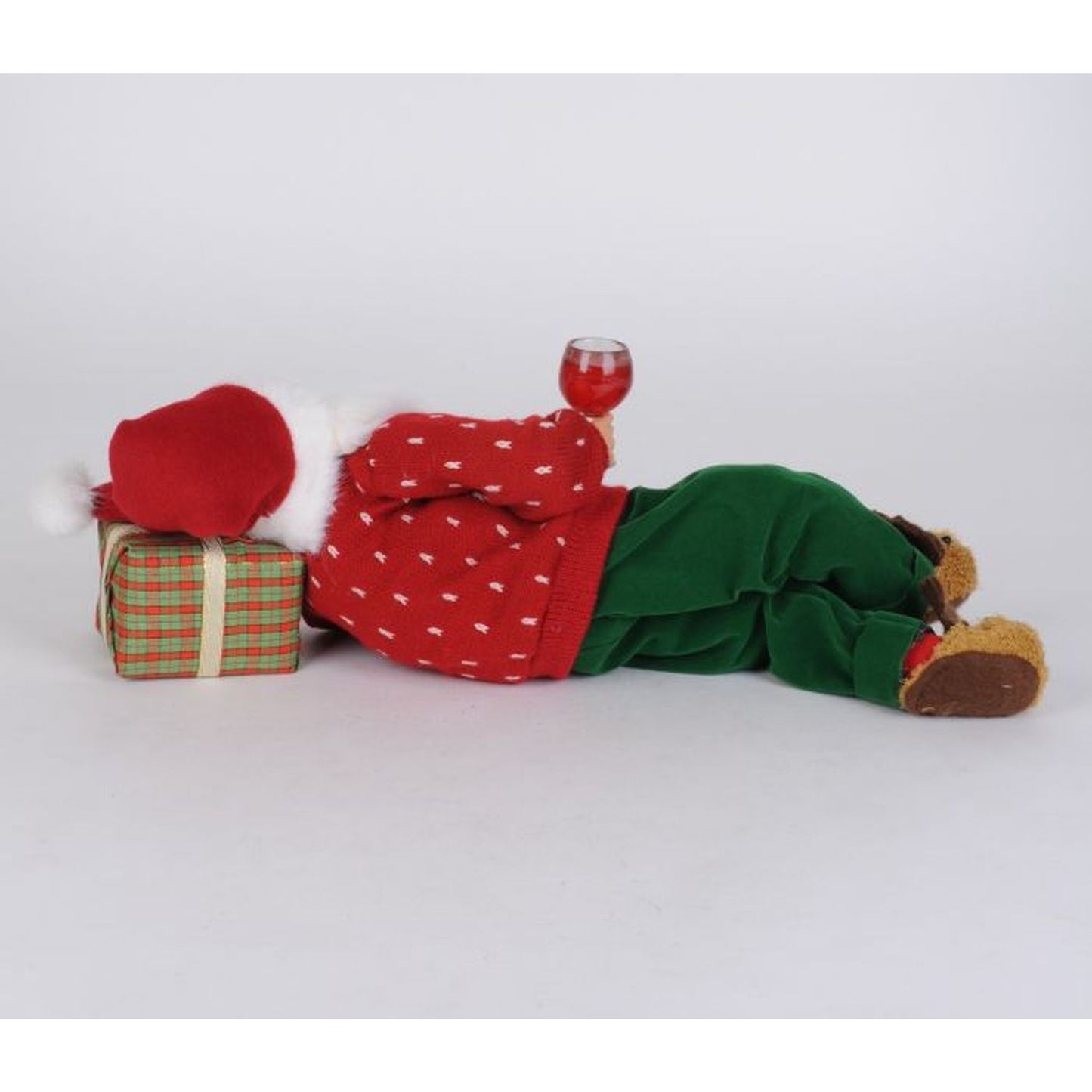Karen Didion Lying Wine and a Movie Santa Chrismas Figurine