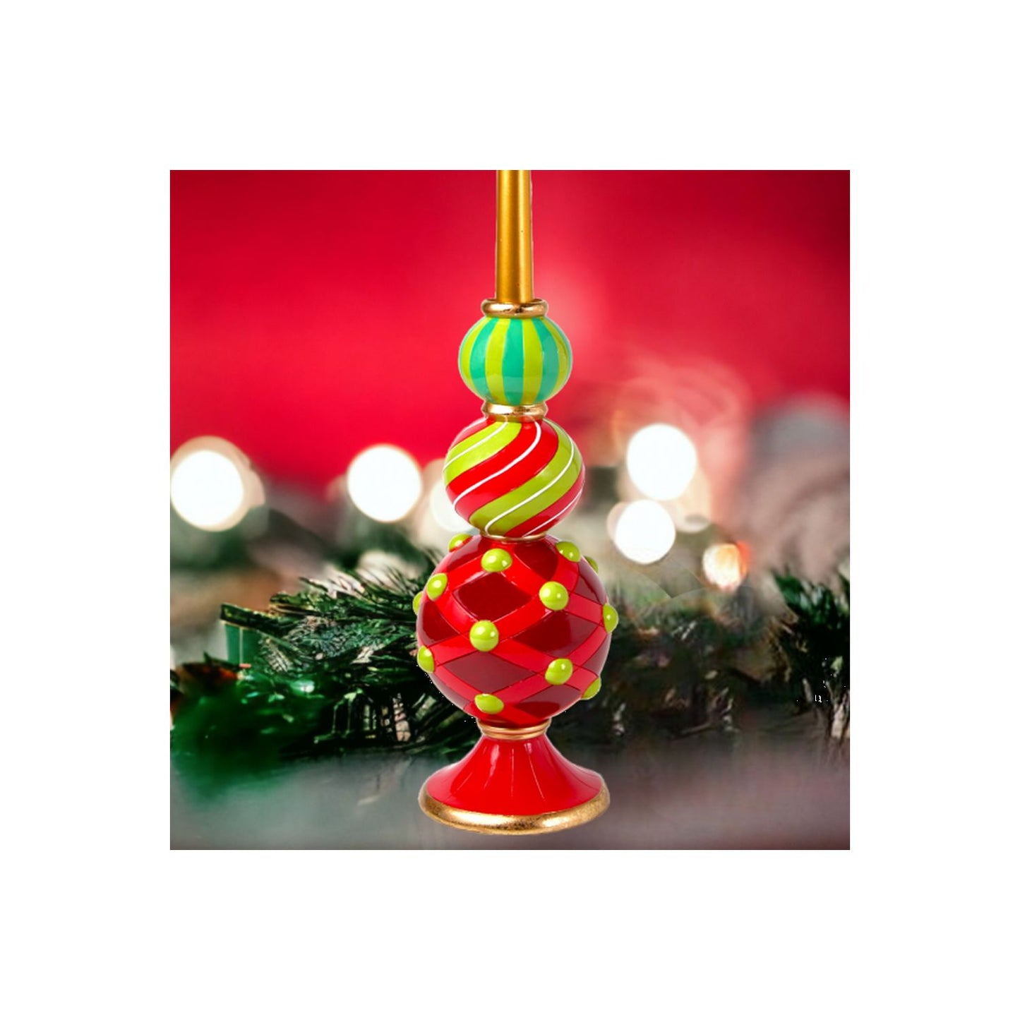 December Diamonds Fun At The North Pole Retro Ornament Stack Candle Holder