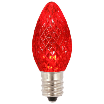 Vickerman C7 LED Red Faceted Replacement Bulb, package of 25, Plastic