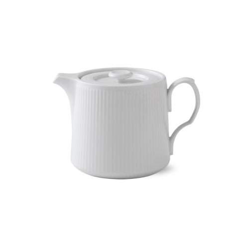 Royal Copenhagen White Fluted Teapot, White, Porcelain