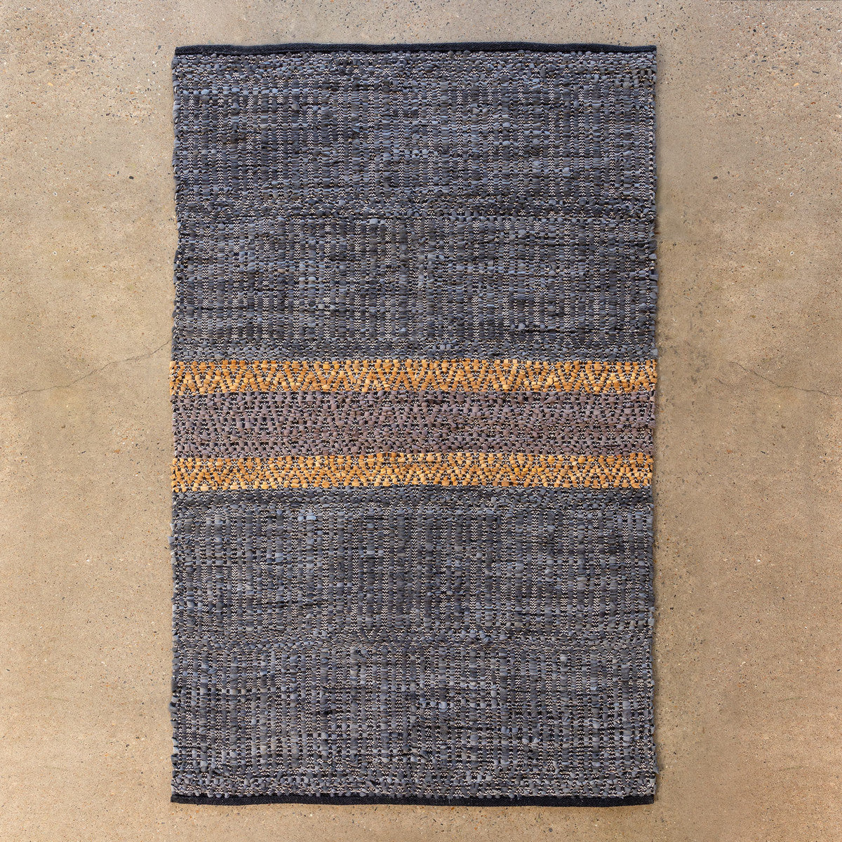 Park Hill Collection Woven Leather Stripe Rug