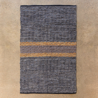 Park Hill Collection Woven Leather Stripe Rug