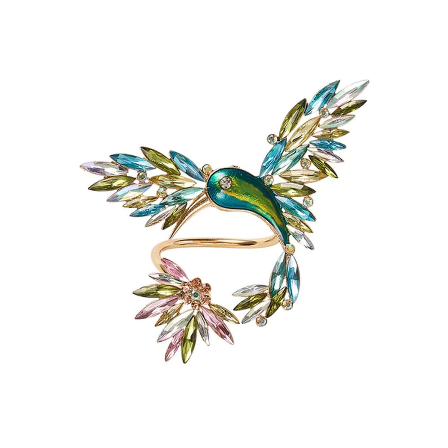 Kim Seybert Hummingbird Napkin Ring in Multi, Set of 4 in a Gift Box