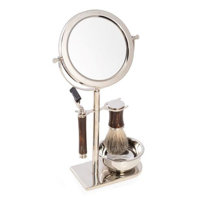 Razor, Pure Badger Brush and Mirror with Stand