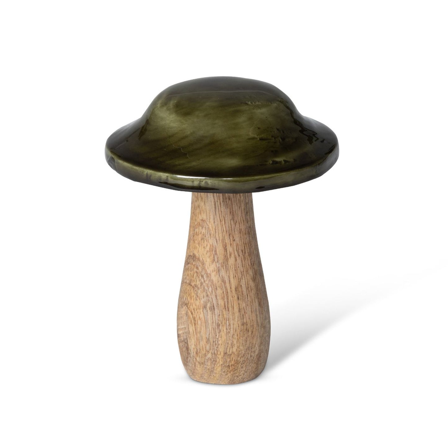 Park Hill Collection Cabin Cozy Forest Green Lacquered Wooden Mushroom
