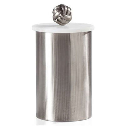 Torre & Tagus Tomar Antique Pewter Ribbed Canister, Gray
