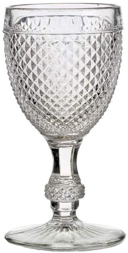 Vista Alegre Bicos Frosted Set of 4 Goblets, Glass, 7"