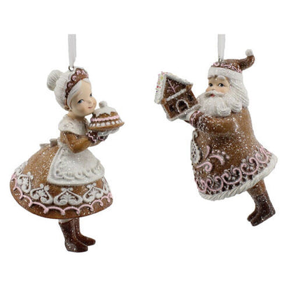 Gingerbread Sweet Shoppe Santa And Mrs. Claus Gingerbread Assortments, Set Of 2