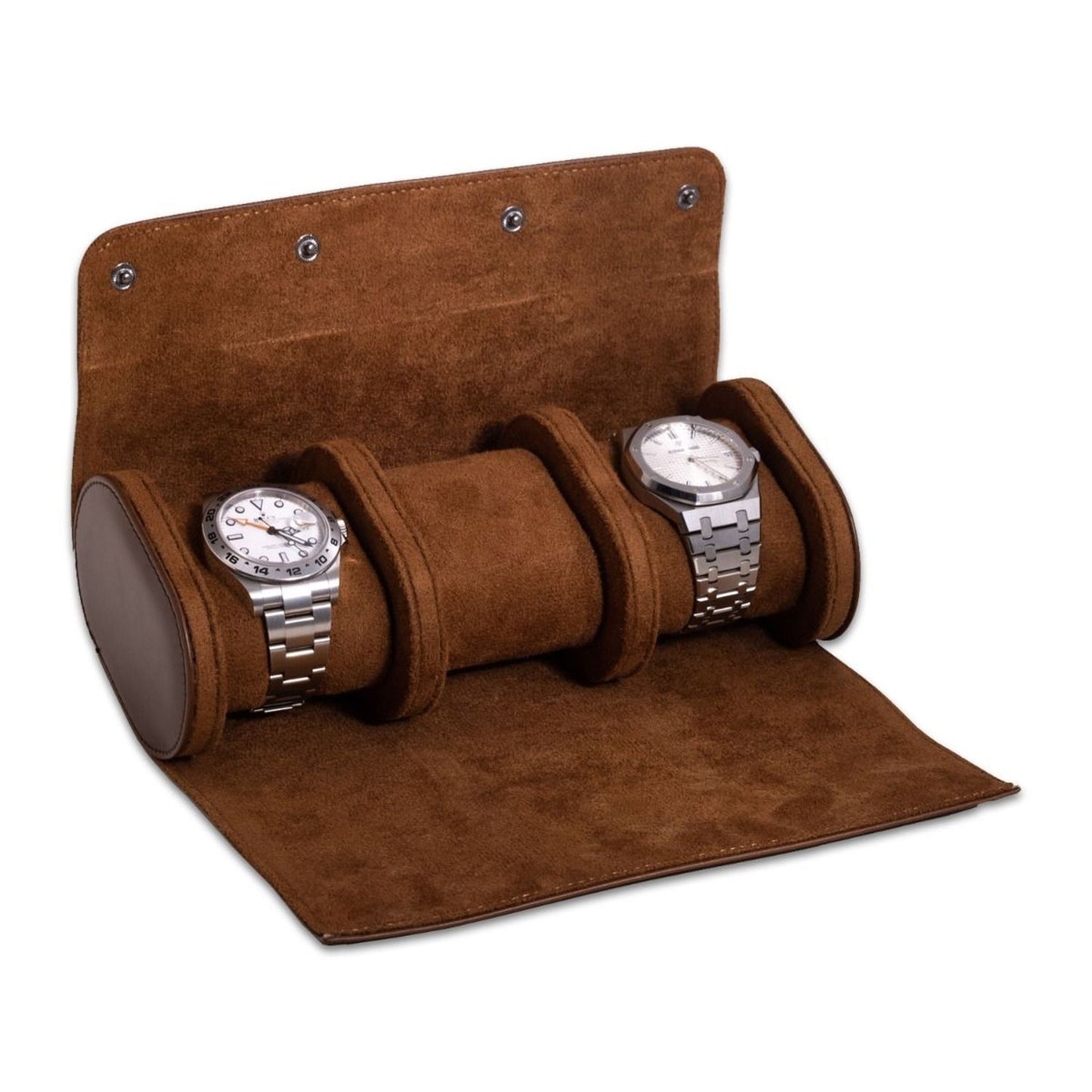 Bey Berk Milani Watch Roll For 3 Watches - Brown Leather