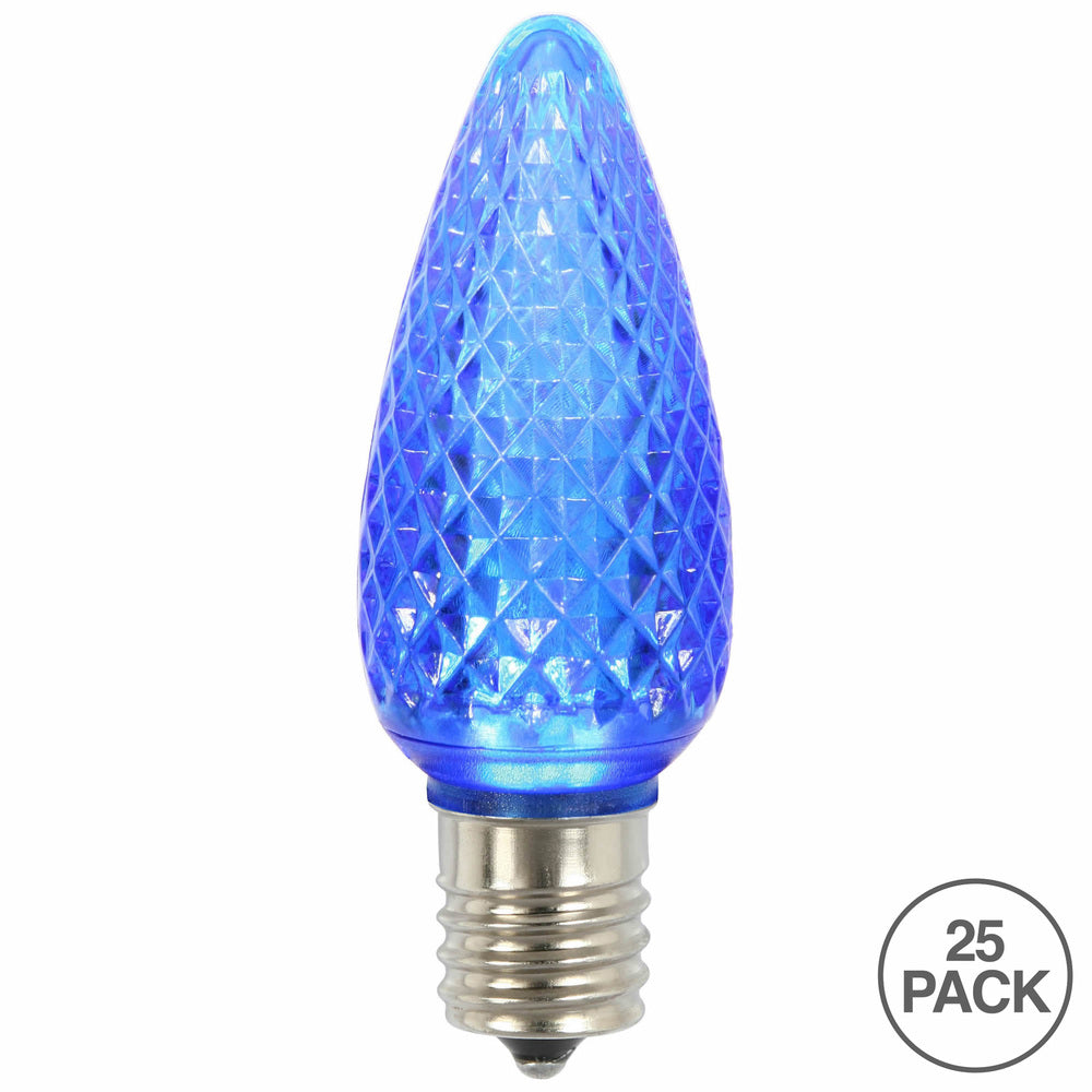 Vickerman C9 LED Blue Faceted Replacement Bulb, package of 25, Plastic