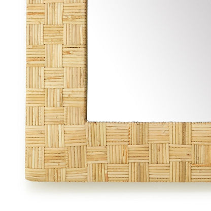 Two's Company Amanyara Hand Woven Rectangle Rattan Wall Mirror, 30.5"x40"