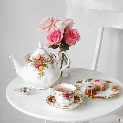 Royal Albert Old Country Roses Teapot, Sugar, Creamer, 3 Piece Set