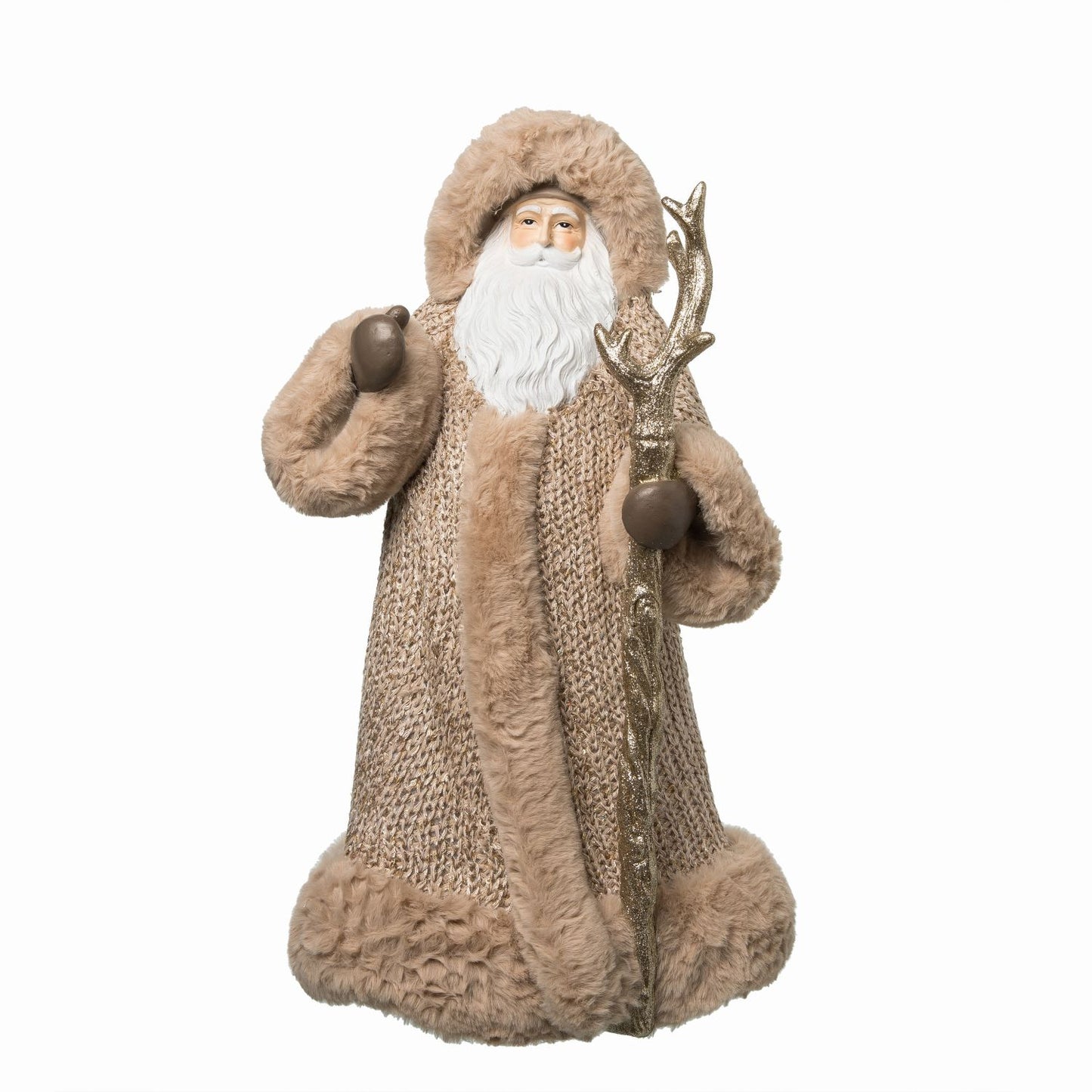 Transpac Resin Cozy Santa With Staff Figurine