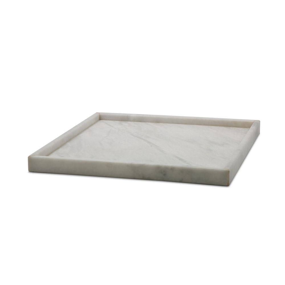 Marble Crafter Ambrosia Collection Pearl White Square Tray
