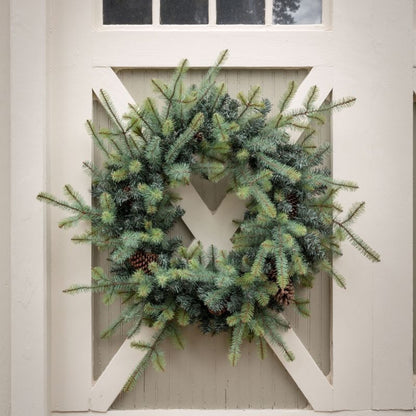 Park Hill Collection Tree Lot Blue Spruce Wreath With Led Lights, Extra-Large