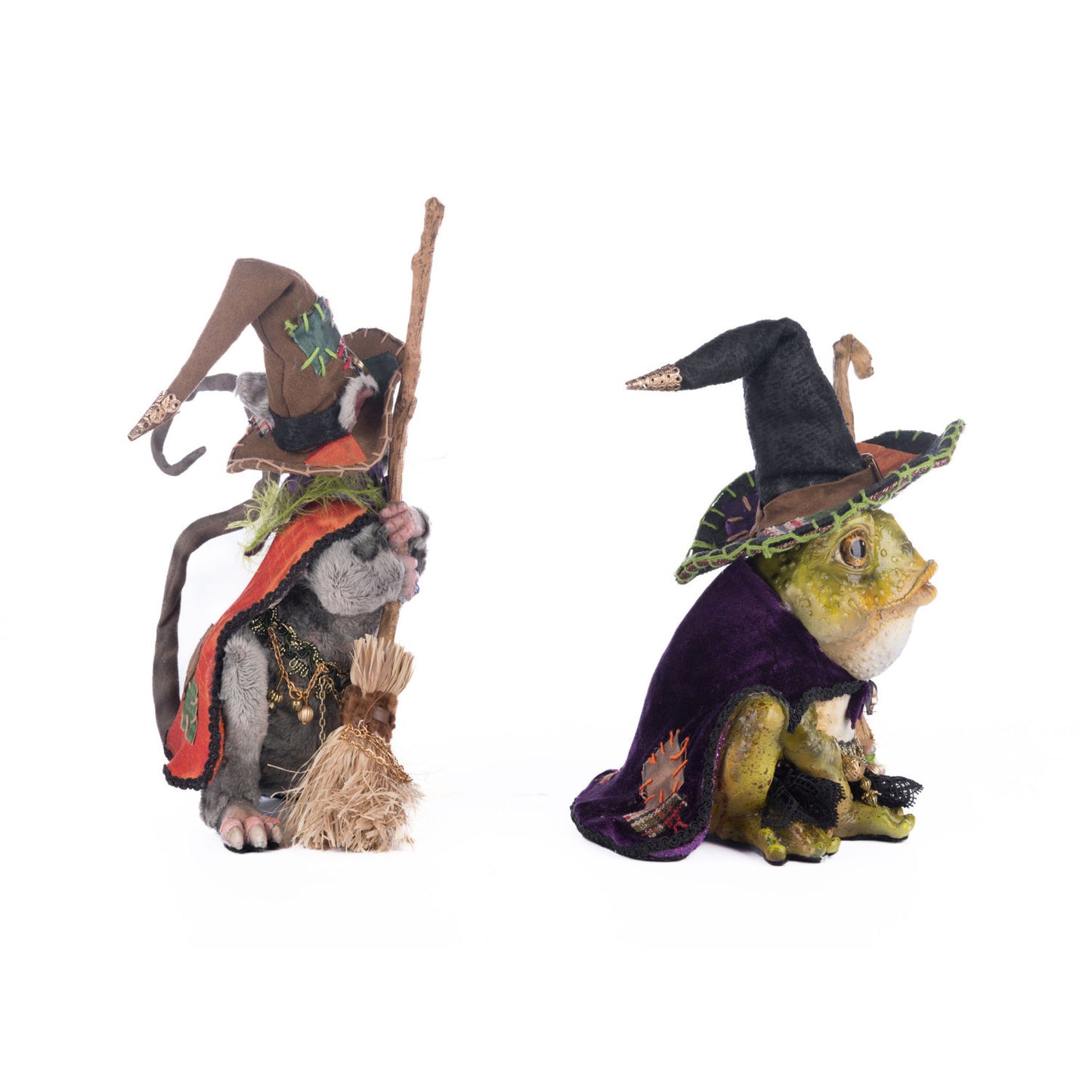 Broomstick Acres 2024 Rat And Frog Witches Assortment Of 2, 11-Inch Table Top