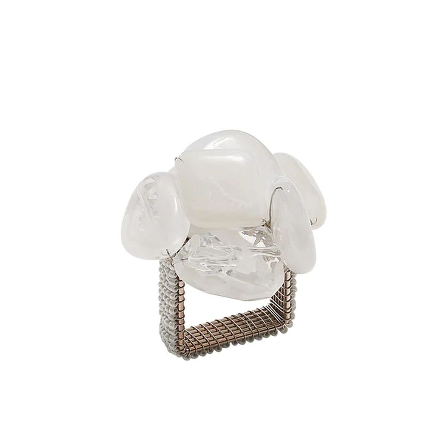 Kim Seybert Sea Stone Napkin Ring in White, Set of 4