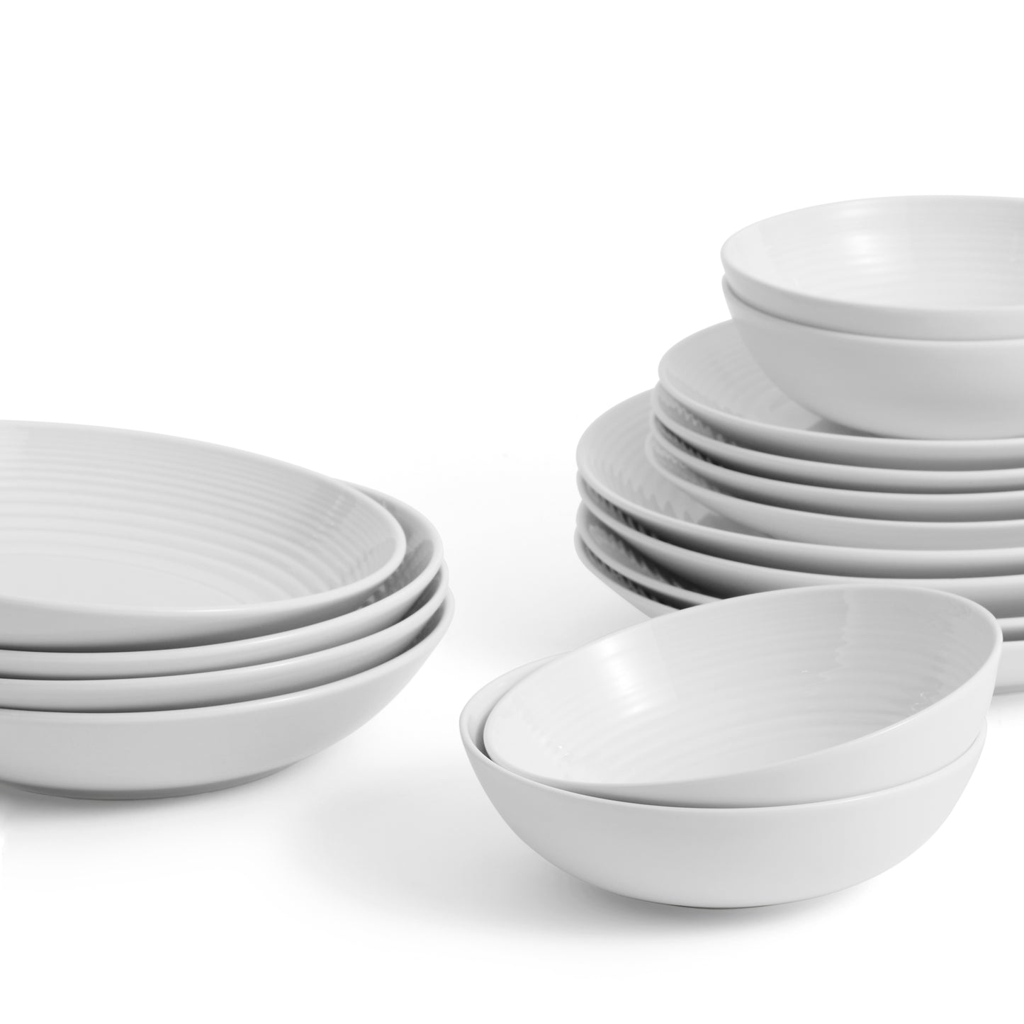 Royal Doulton Gordon Ramsay Maze Dinnerware Set White, 16 Piece Set with Pasta Bowls