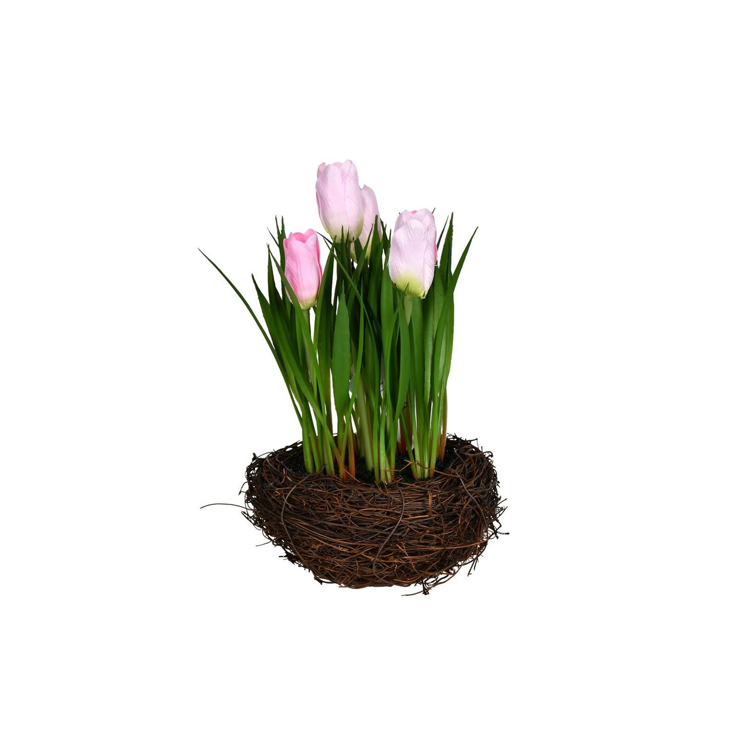 Vickerman 9" Artificial Pink Potted Tulip, Pack Of 2