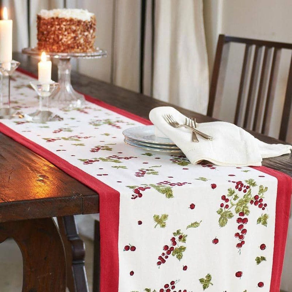 Couleur Nature Gooseberry Red/Green Table Runner