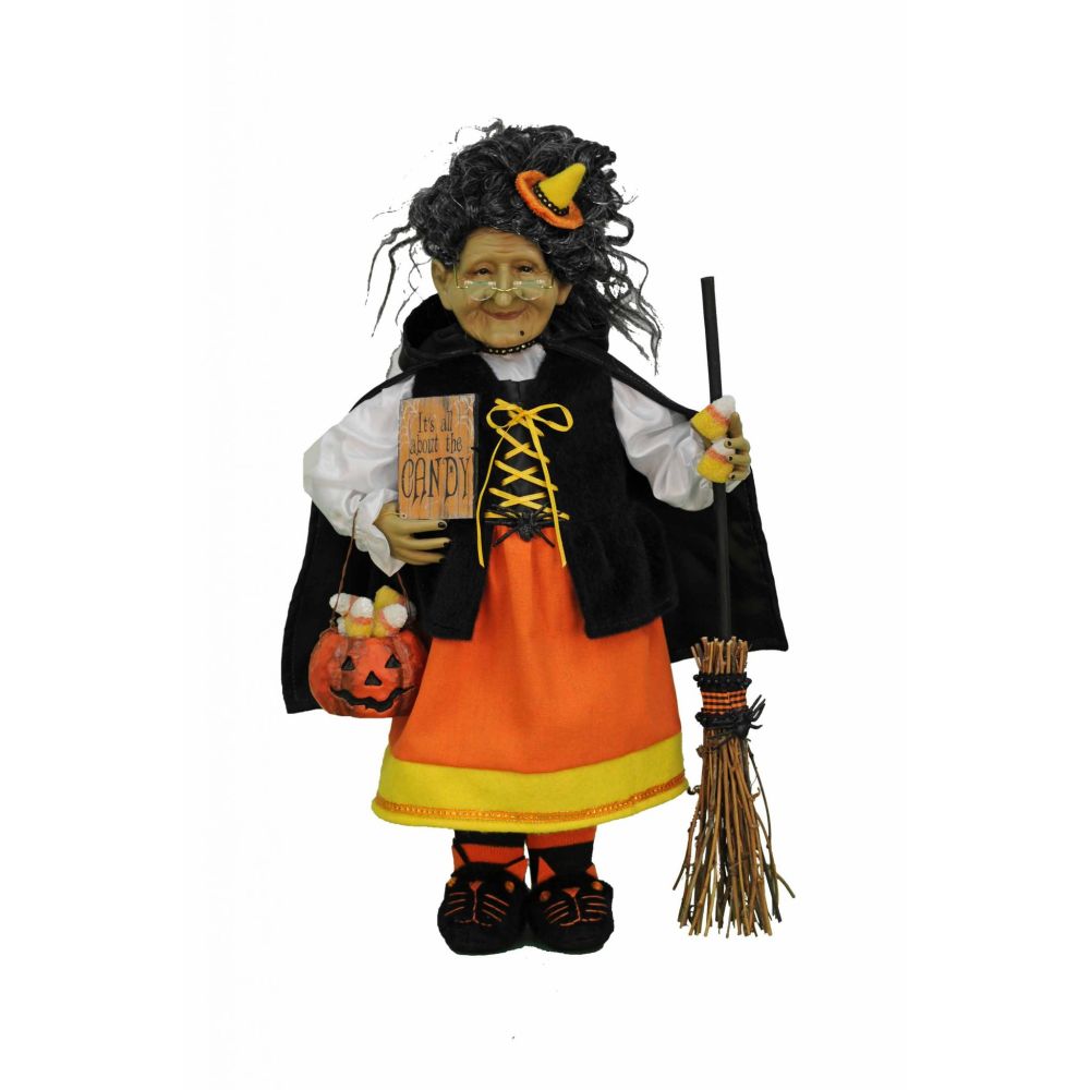 Karen Didion Originals Candy Corn Witch Figurine, 19 Inches
