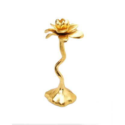 Classic Touch Decor Gold Flower Shaped Candle Holder