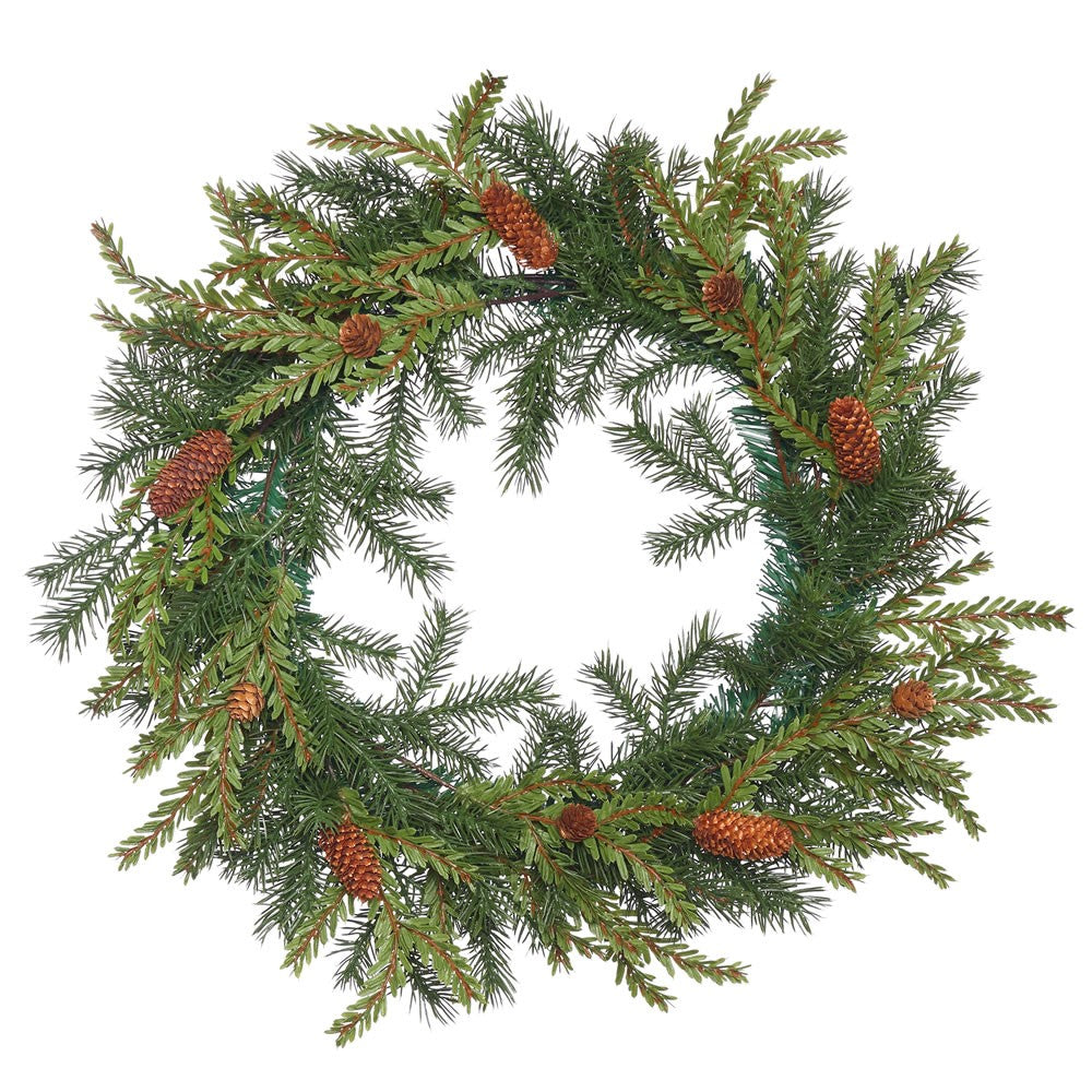Vickerman 20" Hemlock-Angel Pine Artificial Christmas Wreath, Unlit, PE