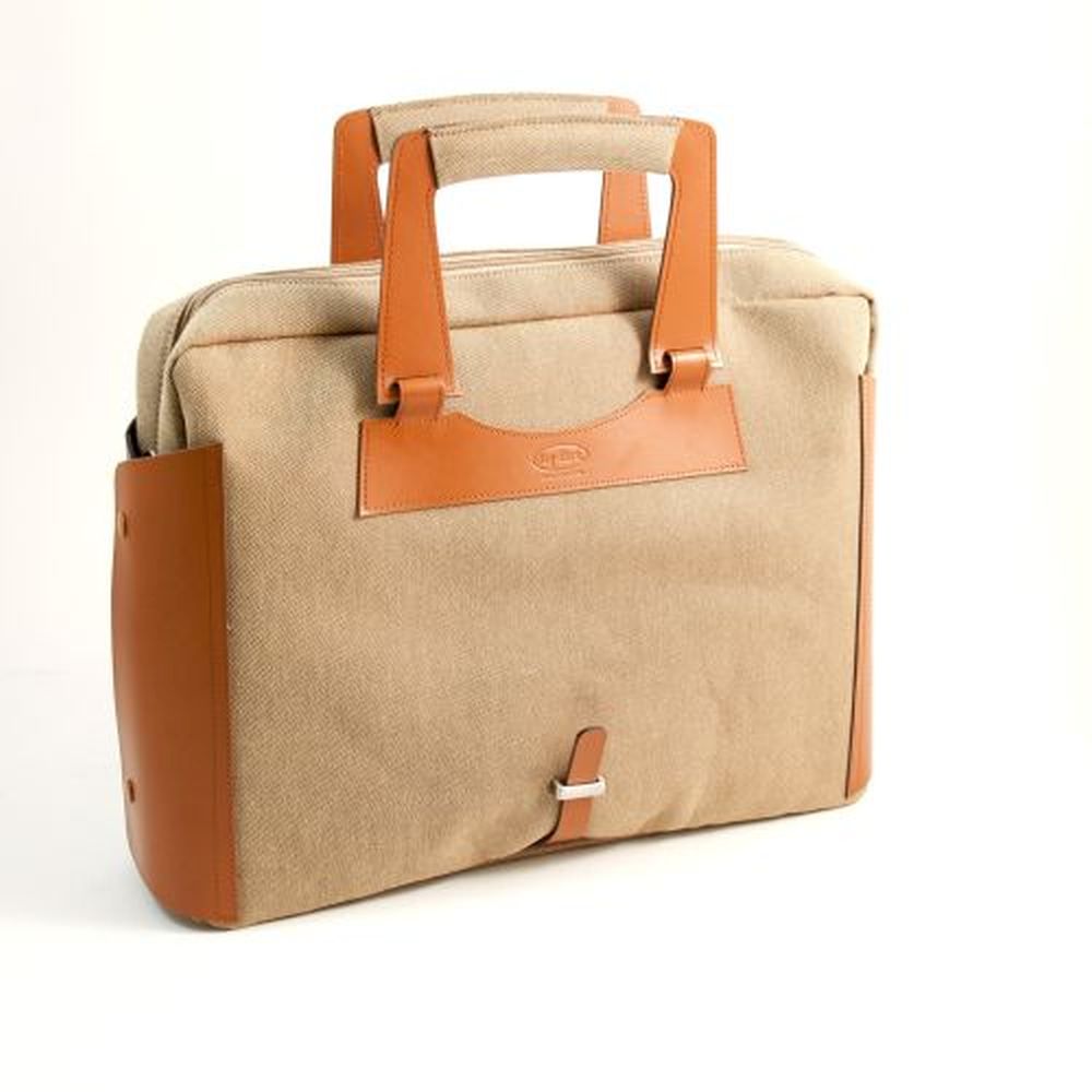 Briefcase  & Khaki Fabric With Computer Compartment