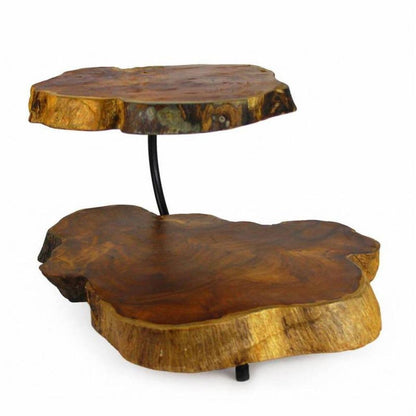 Quest Collection 2 Tier Teak Wood Tray
