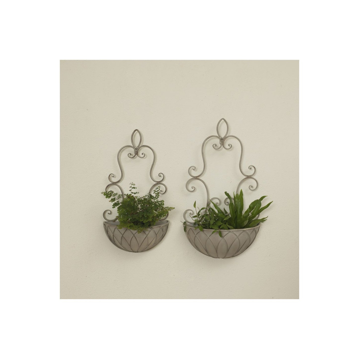 Gerson Company Set of 2 Metal Wall Hanging Plant Baskets