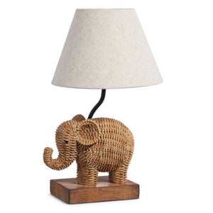 Raz Imports 2024 Natural Appeal 15.5" Woven Elephant Lamp With Shade