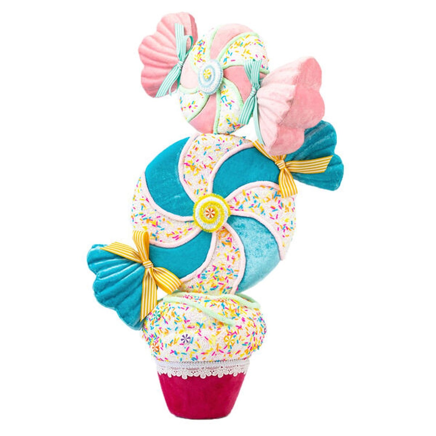 December Diamonds Candy Land 26" Candy Wrapper Cupcake Tree Figurine